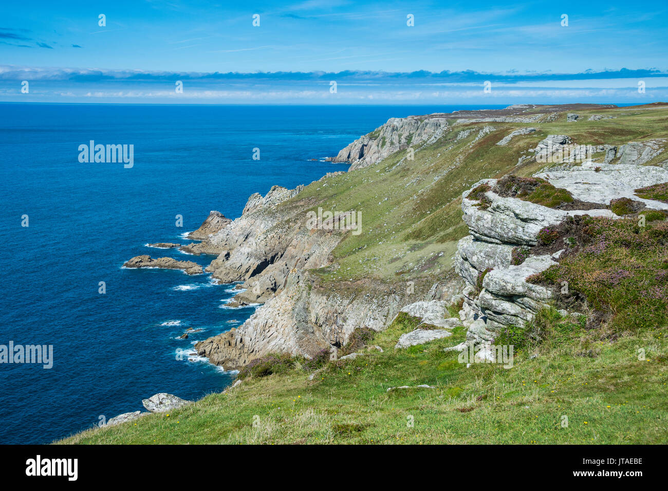 Coastline of the Island of Lundy, Bristol Channel, Devon, England, United Kingdom, Europe Stock Photo