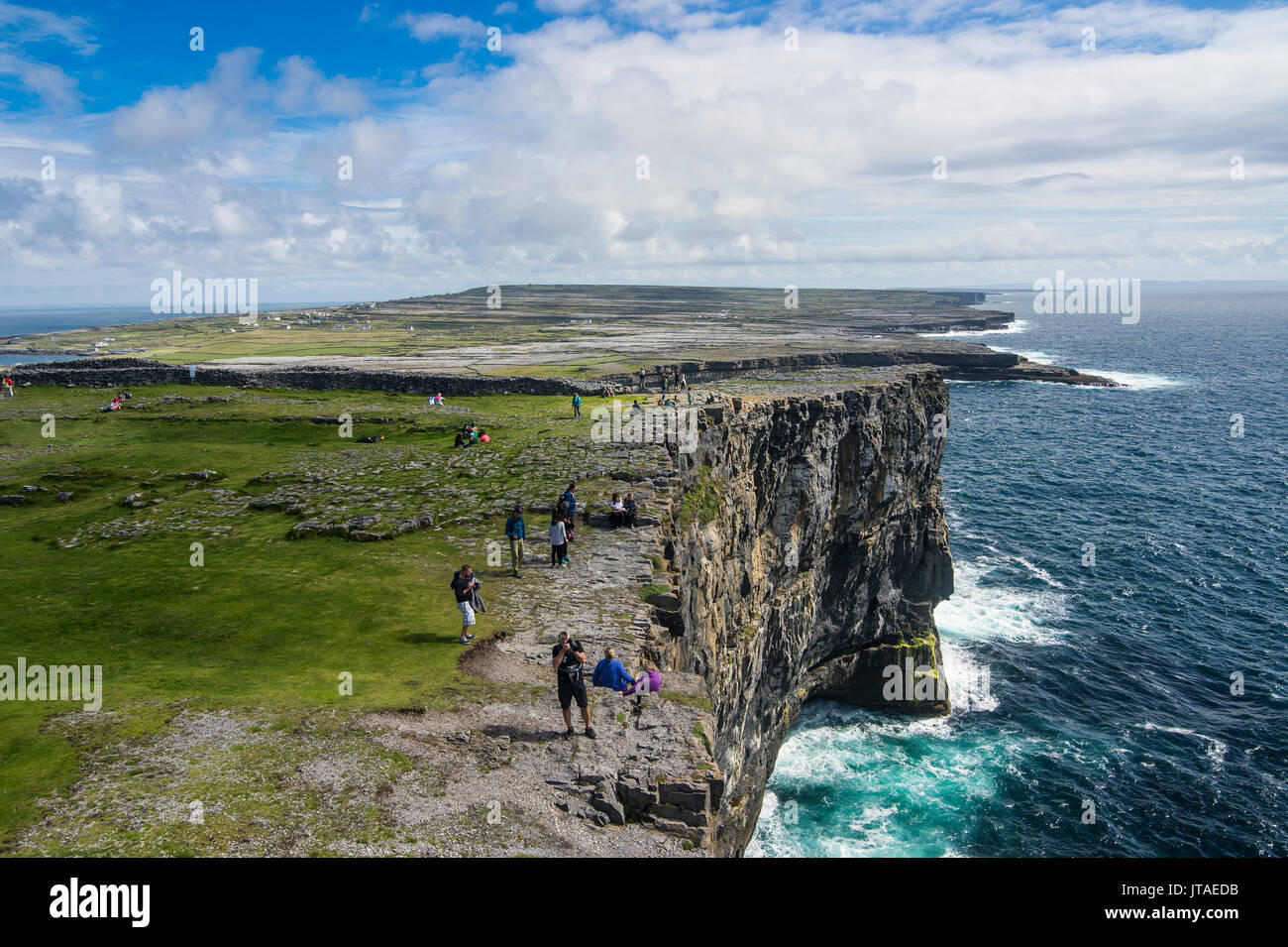 Rocky cliffs of Arainn, Aaran Islands, Republic of Ireland, Europe Stock Photo