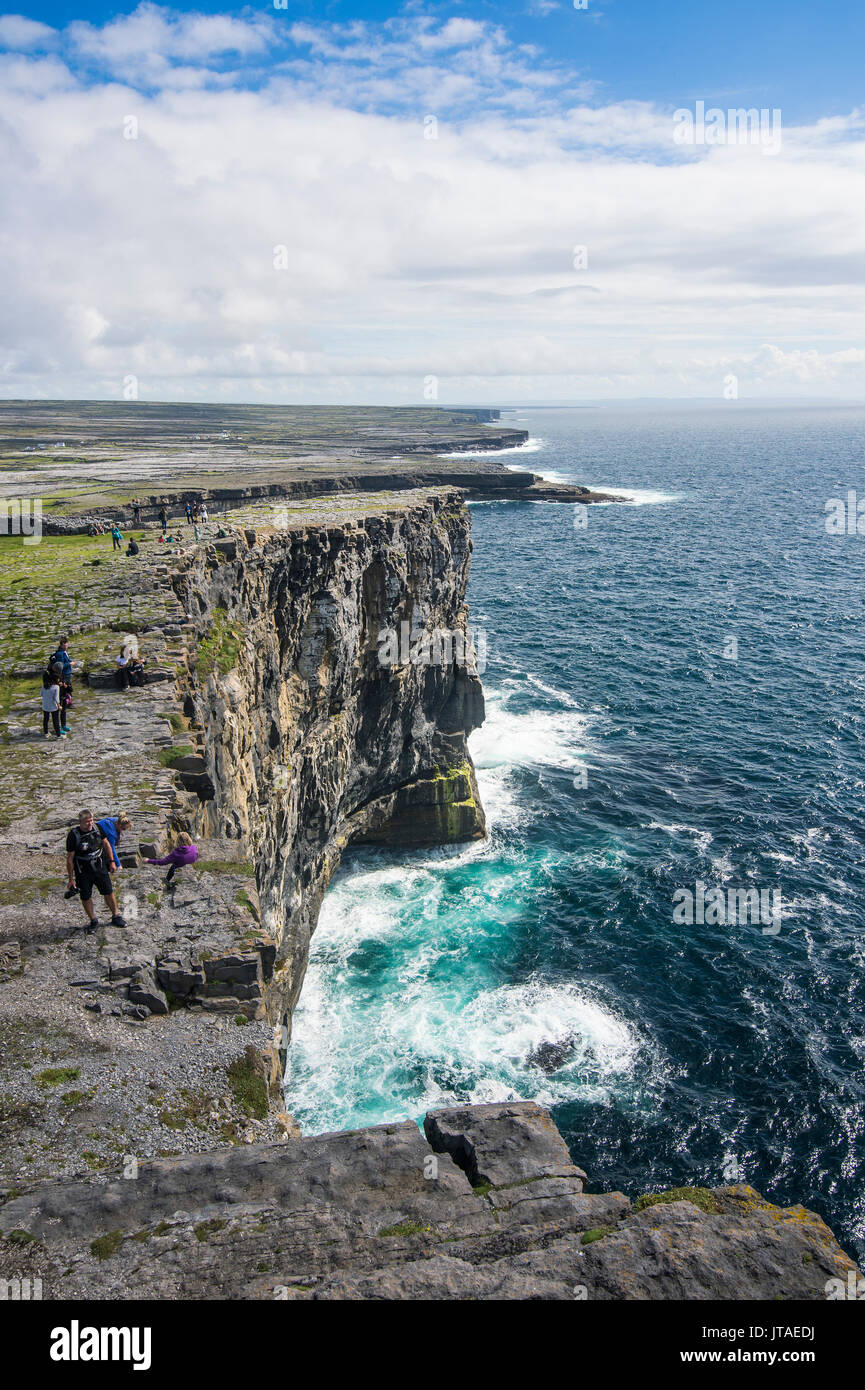 Rocky cliffs of Arainn, Aaran Islands, Republic of Ireland, Europe Stock Photo
