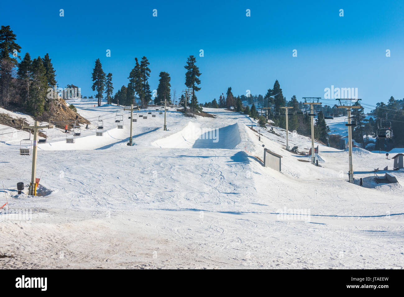 Ski resort of Big Bear in spring, San Bernadino Mountains, California, United States of America, North America Stock Photo