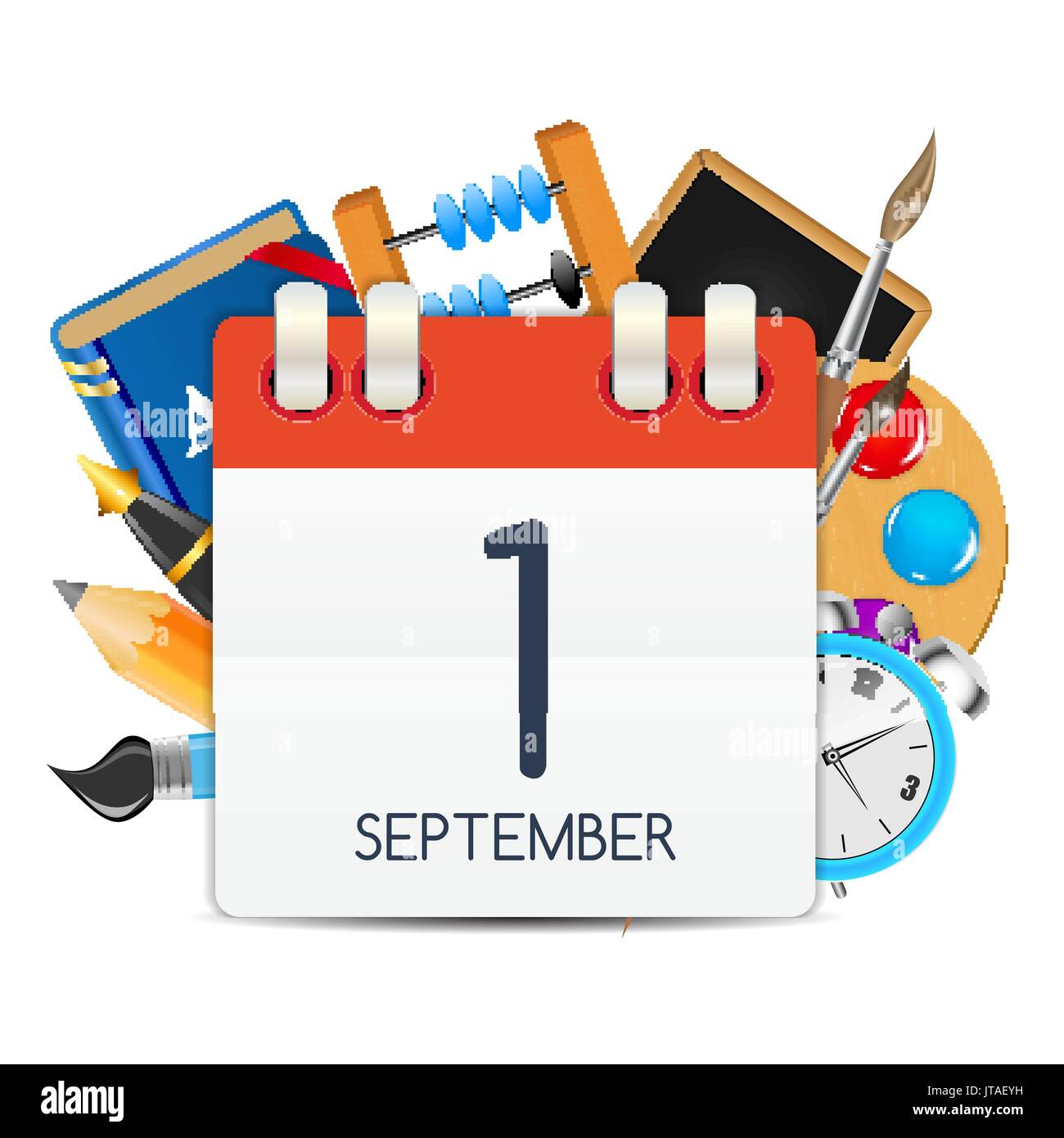 Calendar Icon of 1 September. Vector Illustration Stock Vector
