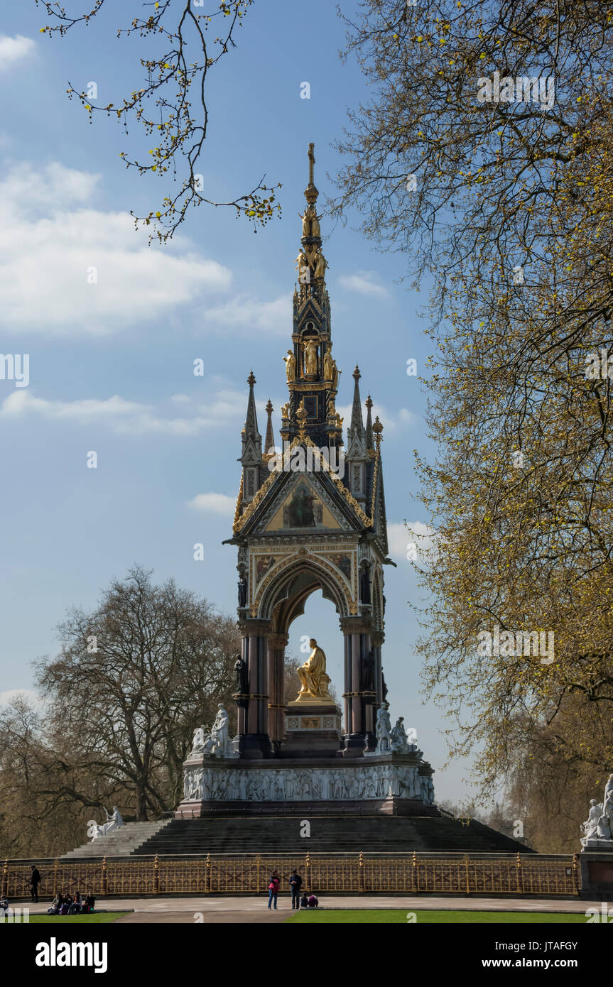 Albert Memorial, Kensington Gardens, London, England, United Kingdom, Europe Stock Photo