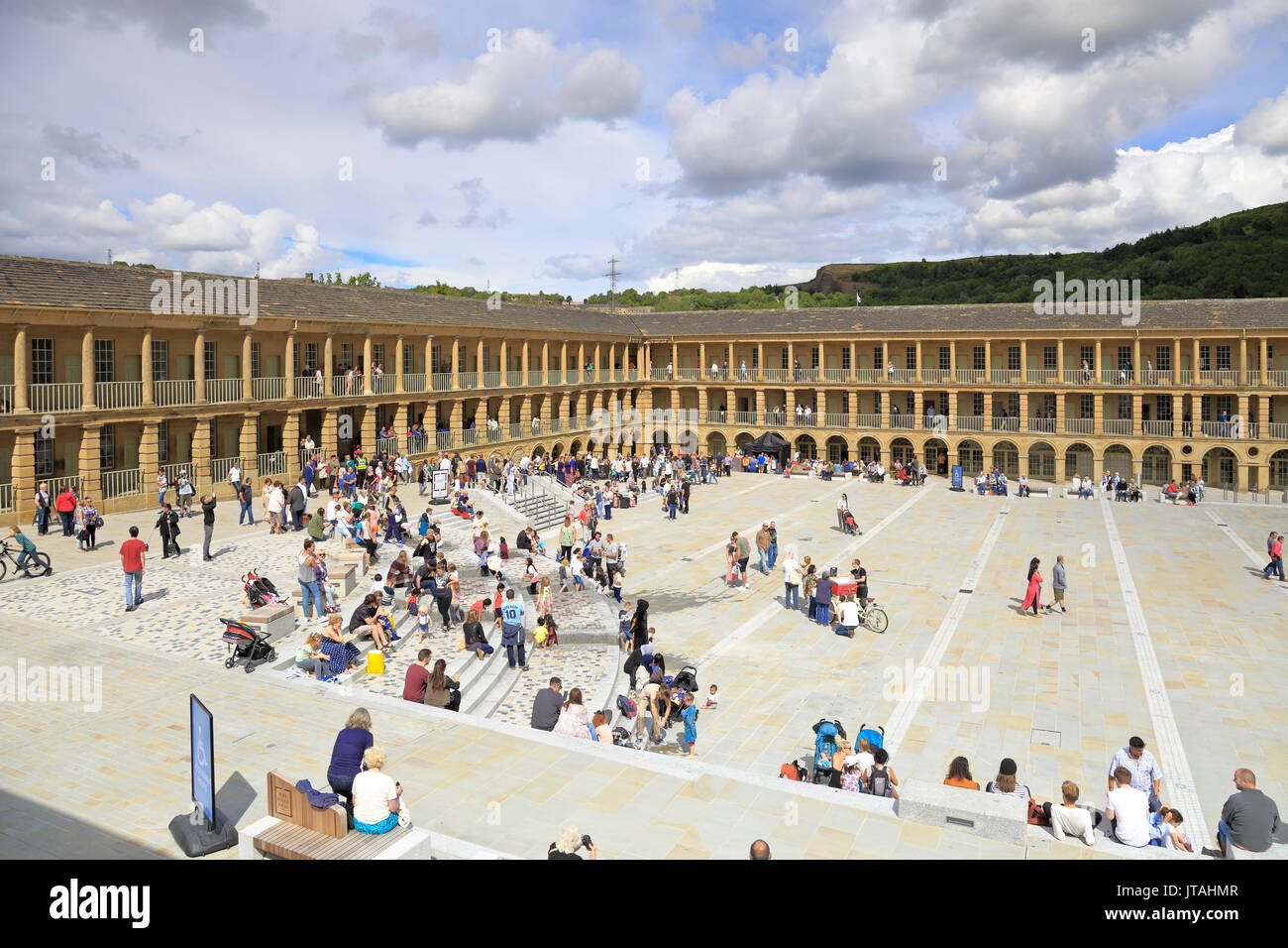 The recently opened Piece Hall after a £19 million conservation and transformation programme, Halifax, West Yorkshire, England, UK. Stock Photo