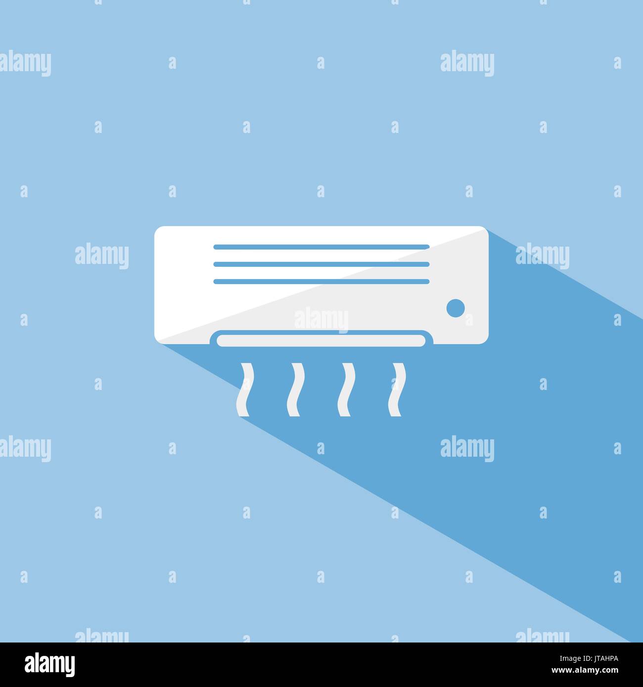 Air conditioning icon with shade on blue background Stock Vector