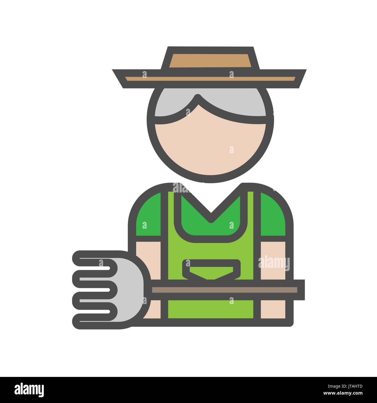Gardener avatar icon on white background Stock Vector