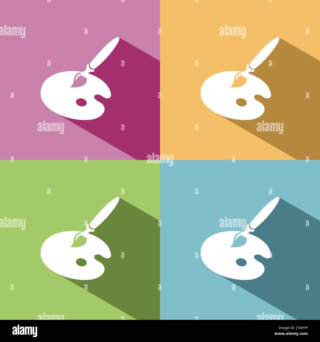 Paint palette with shade on colored background Stock Vector Image & Art