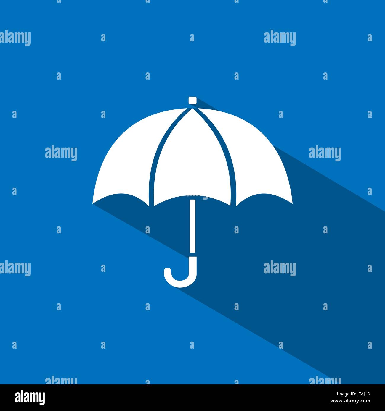 Umbrella icon with shade on blue background Stock Vector