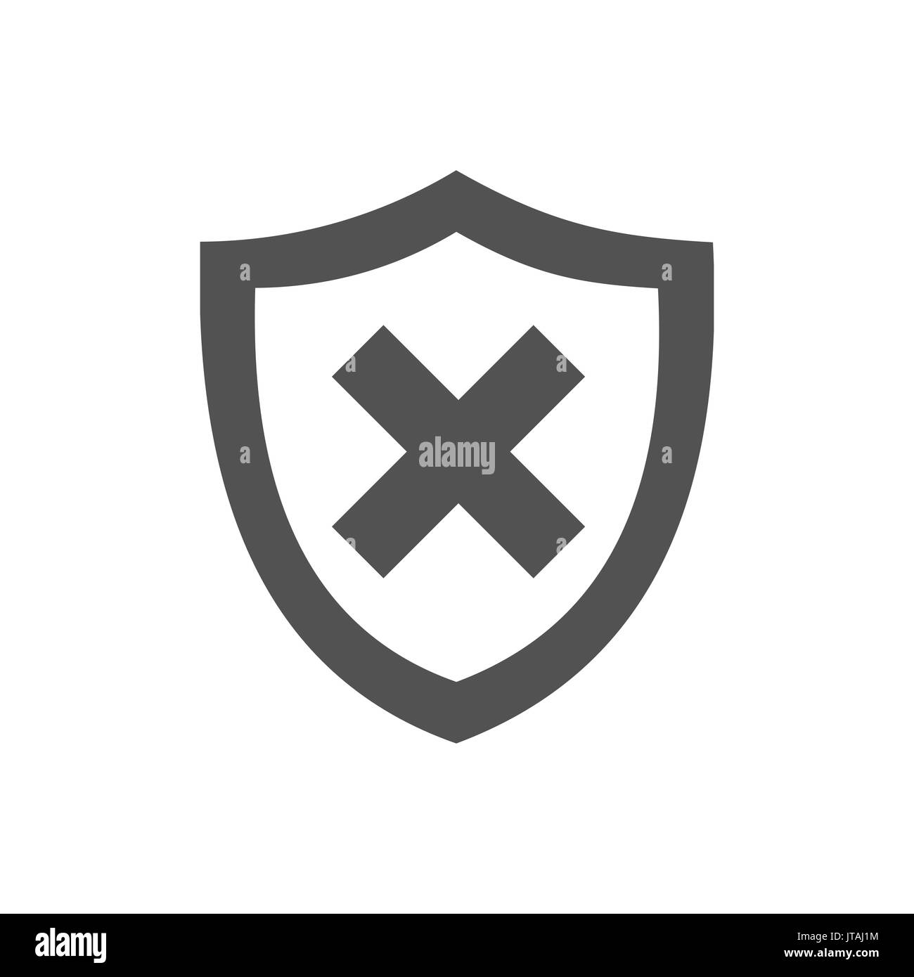 Unprotected shield icon on a white background Stock Vector Image & Art ...
