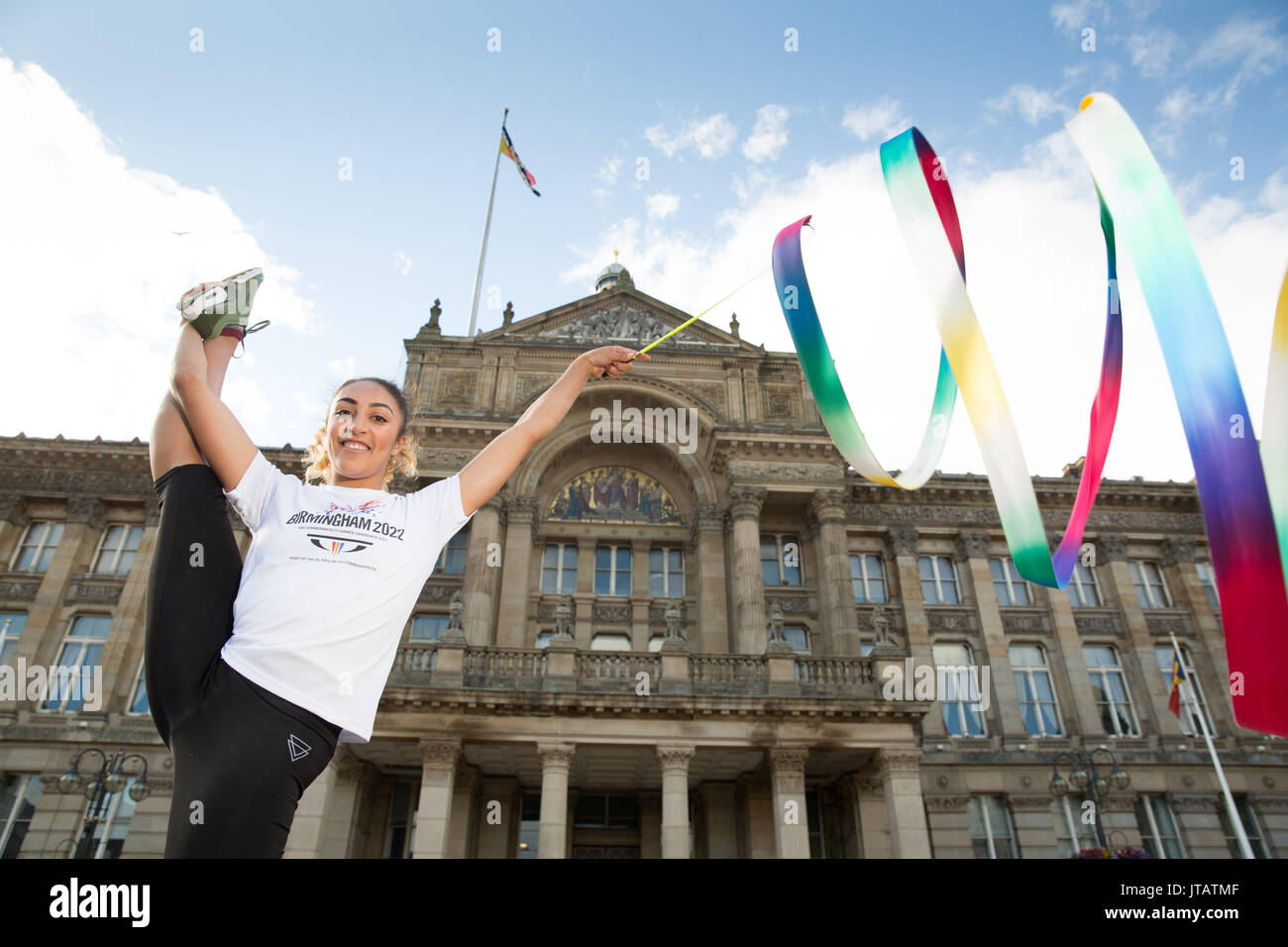 Rhythmic Gymnast Mimi-Isabella Cesar from Birmingham, UK. Three-time British senior all-around medallist Stock Photo