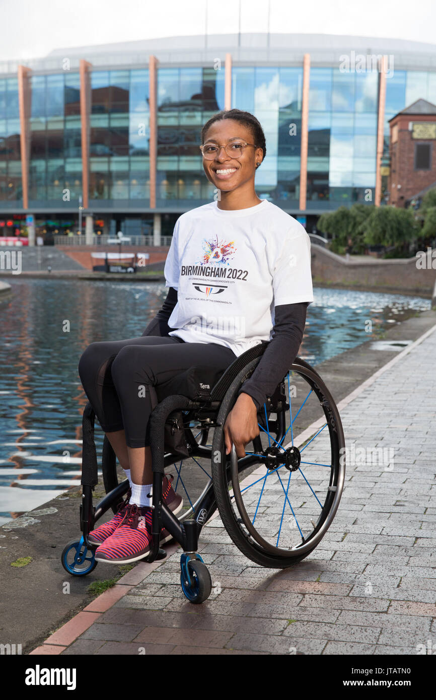 Kare Adenegan is a wheelchair athlete supporting the Birmingham 2022  Commonwealth Games bid Stock Photo - Alamy