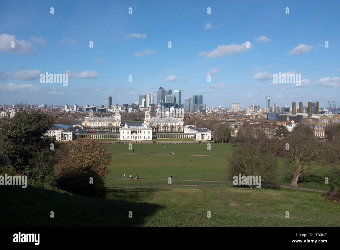 London City skyline from the Greenwich Park Stock Photo