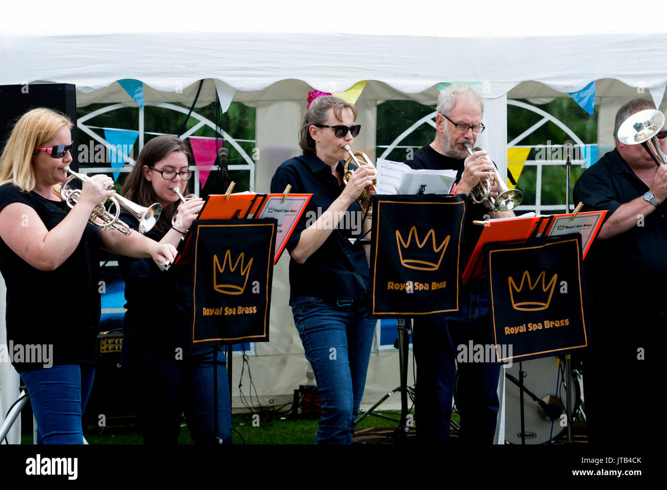 Musicians in a brass band, UK Stock Photo Alamy