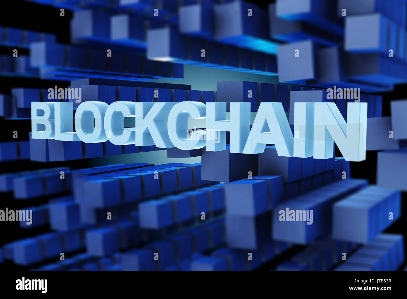 Concept of blockchain in modern business - 3d rendering Stock Photo - Alamy