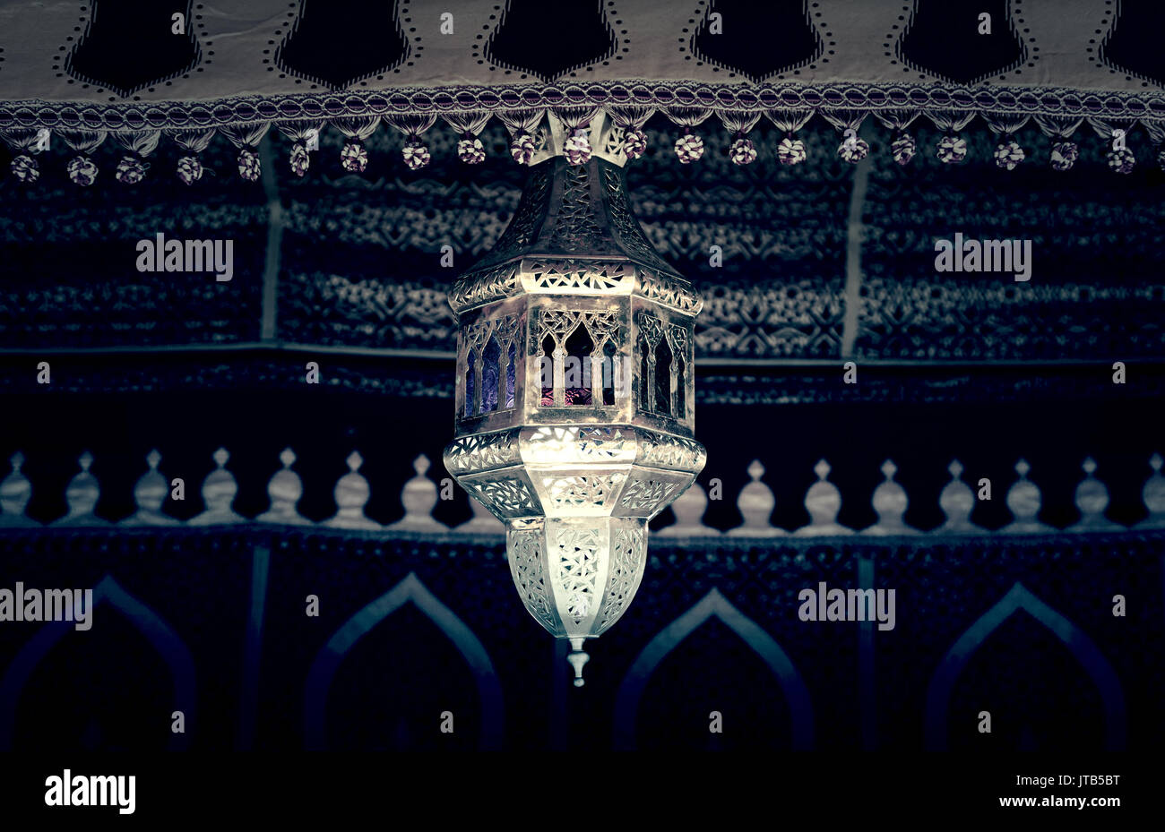 Arabic lamp, detail of an old lamp of illumination, tradition and