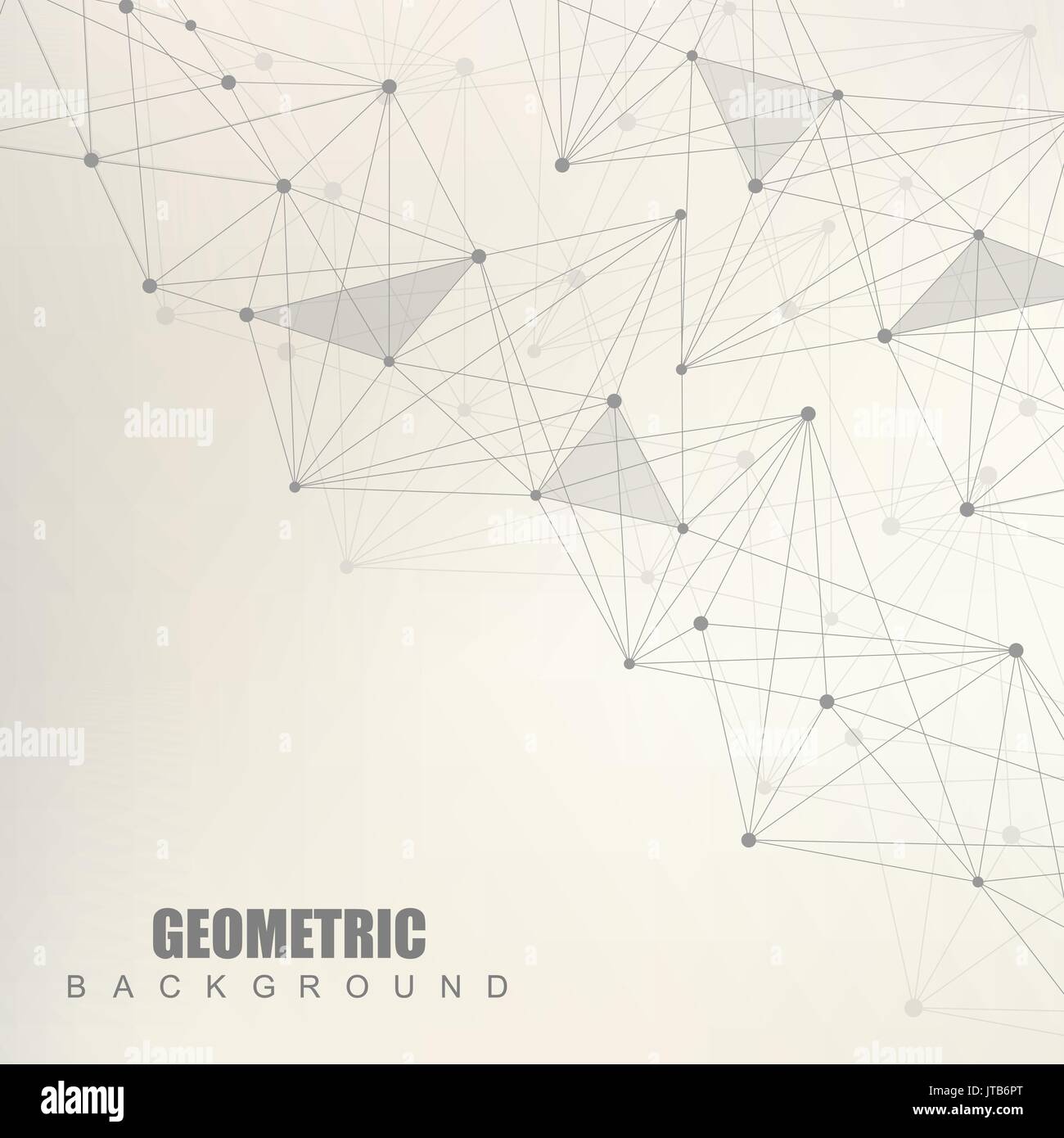 Geometric abstract background with connected line and dots. Structure molecule and communication. Scientific concept for your design. Medical, technology, science background. illustration. Stock Vector
