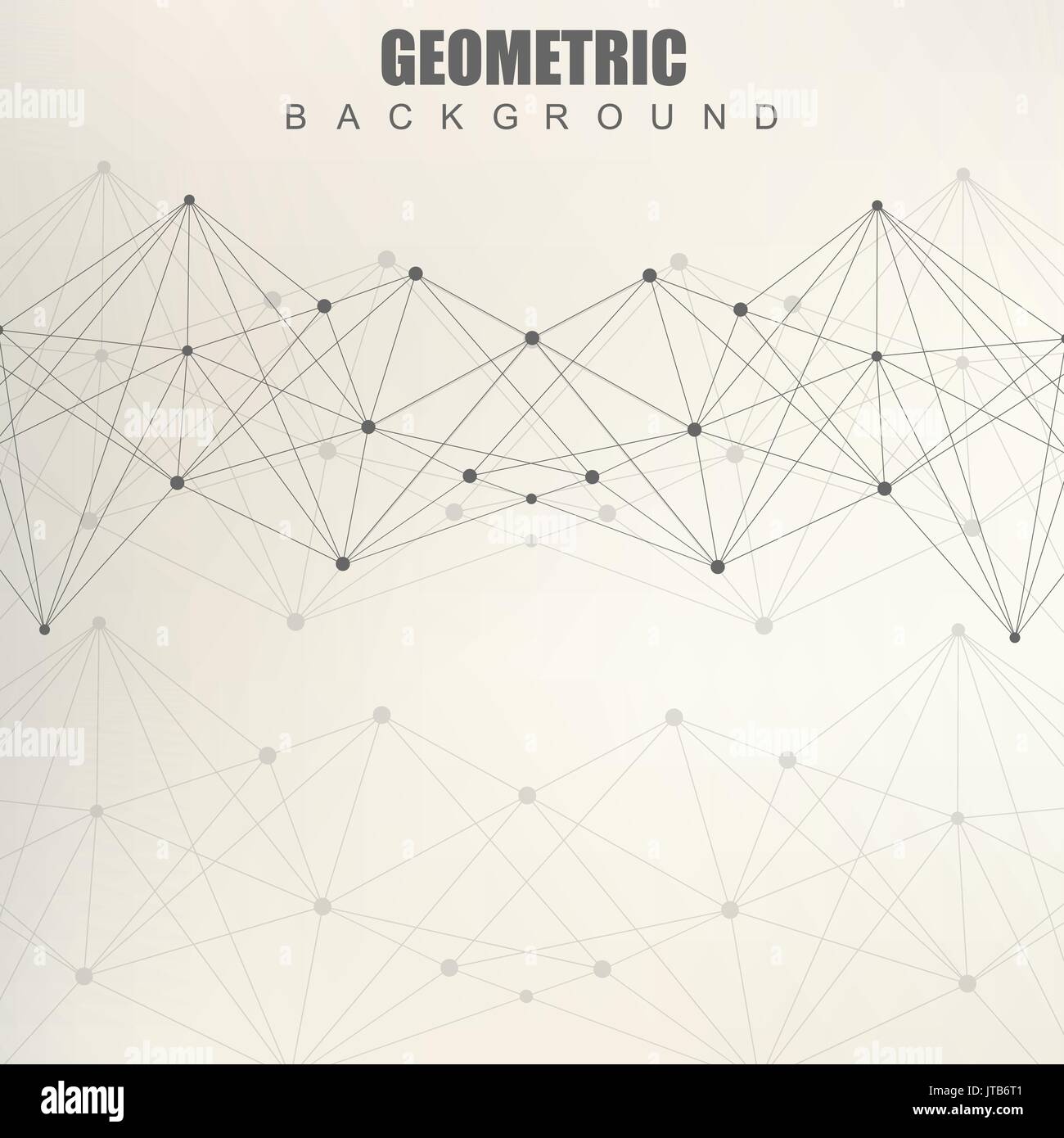Geometric abstract background with connected line and dots. Structure molecule and communication. Scientific concept for your design. Medical, technology, science background. illustration. Stock Vector