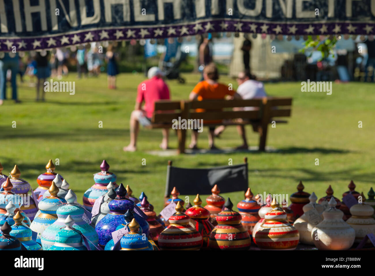 Harbourside markets at Coffs Harbour, New South Wales, Australia. Stock Photo
