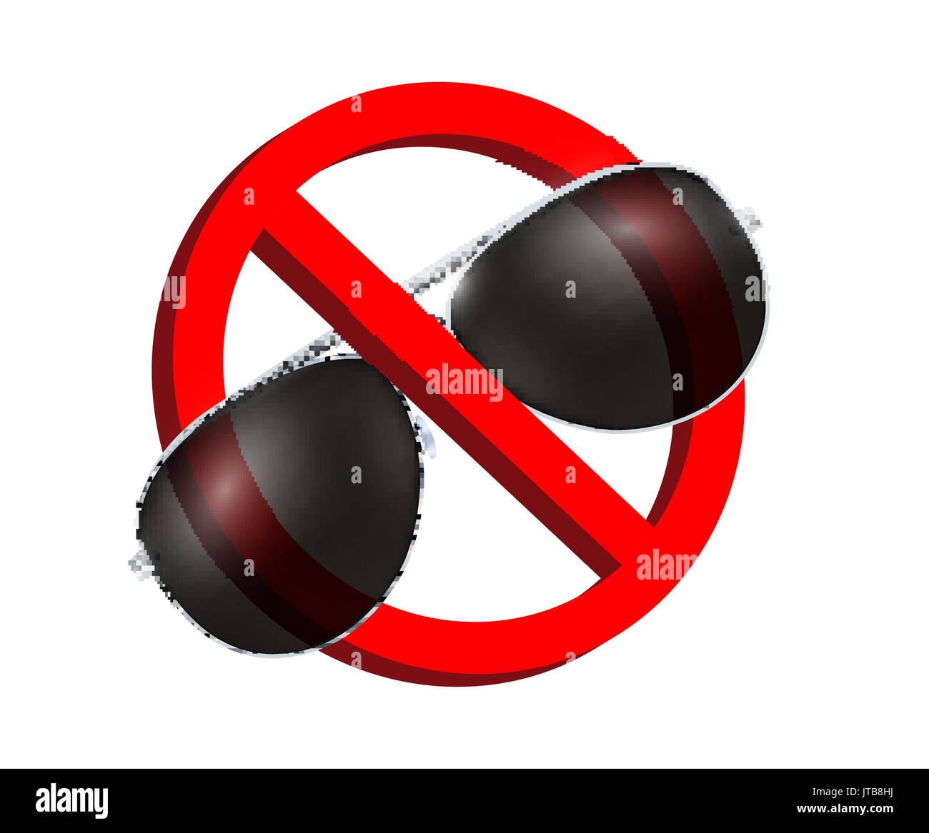 no black sun glasses prohibition sign vector Stock Vector