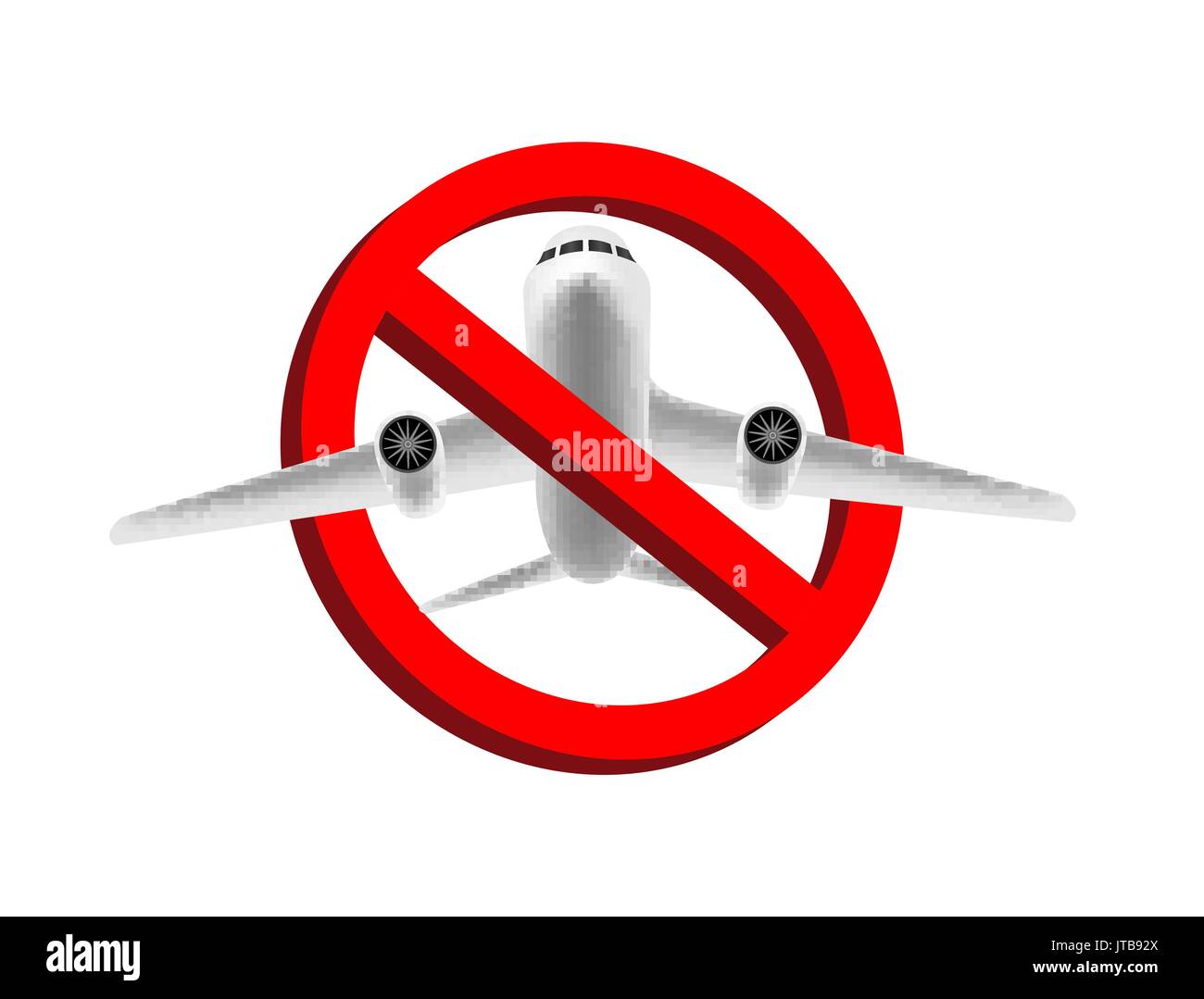 no air plane flying  prohibition sign vector Stock Vector