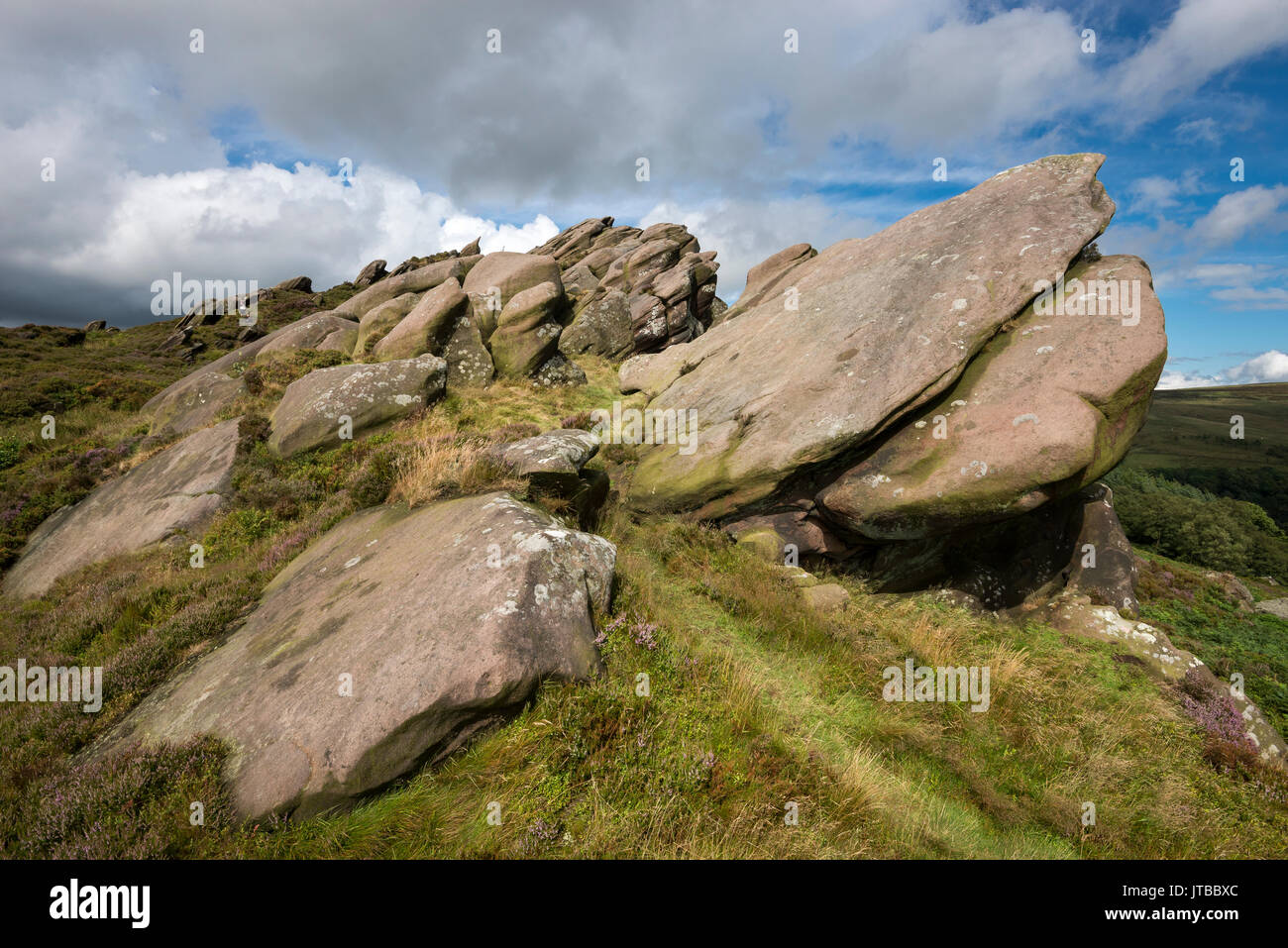 Dramatic scenery at Ramshaw rocks in the Peak District national park, Staffordshire, England. Stock Photo