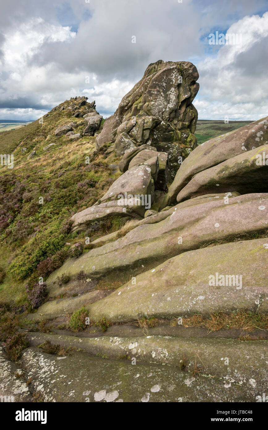 Dramatic scenery at Ramshaw rocks in the Peak District national park, Staffordshire, England. Stock Photo