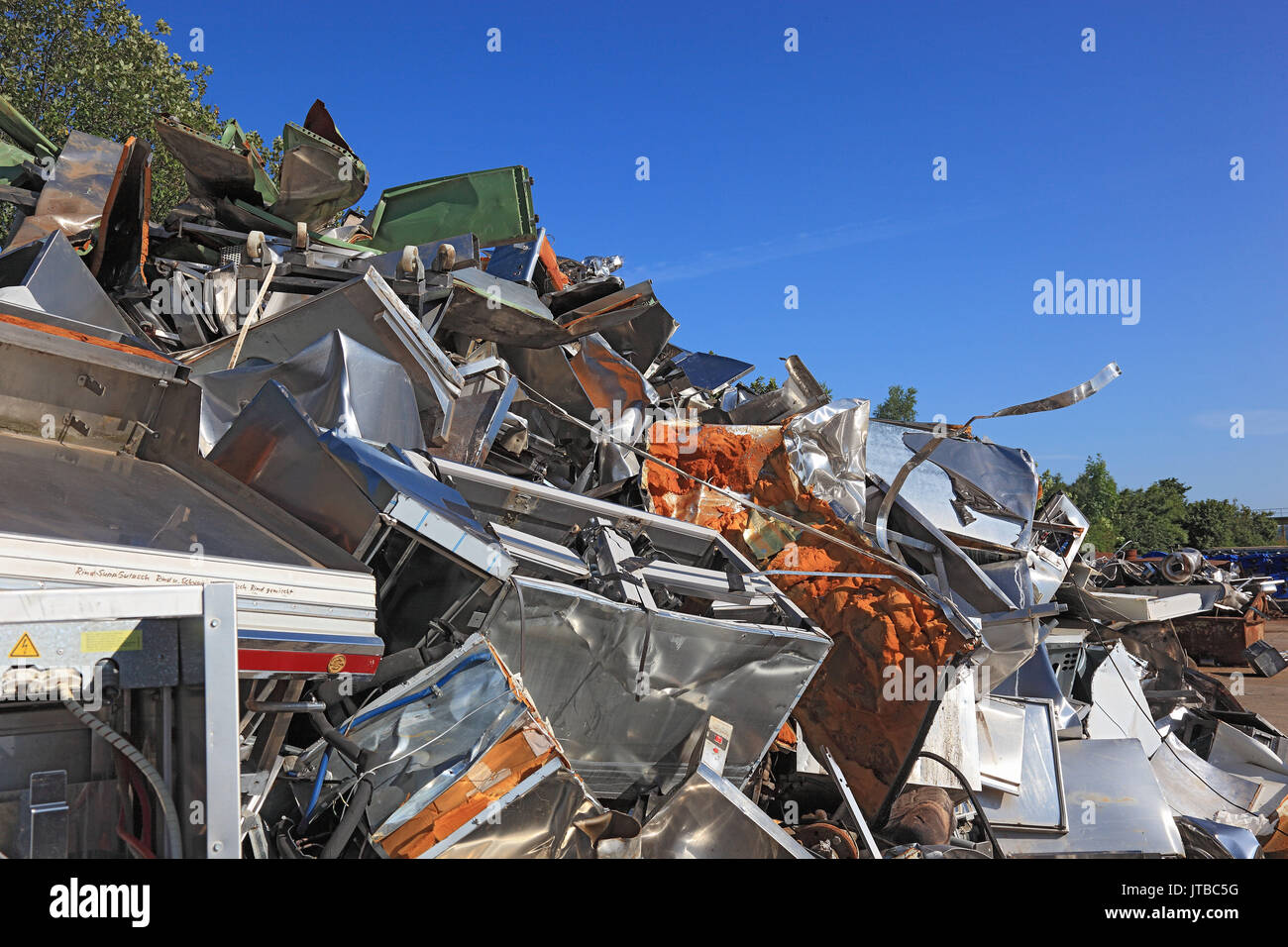 Scrap yard, metal rubbish stock in a recycling company, Schrottplatz