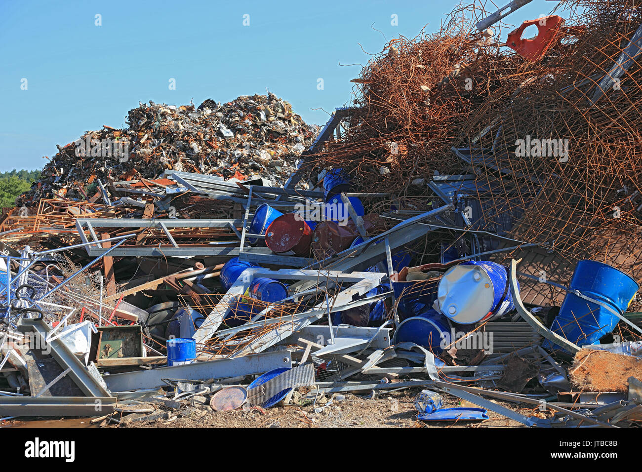 Scrap yard, metal rubbish stock in a recycling company, Schrottplatz