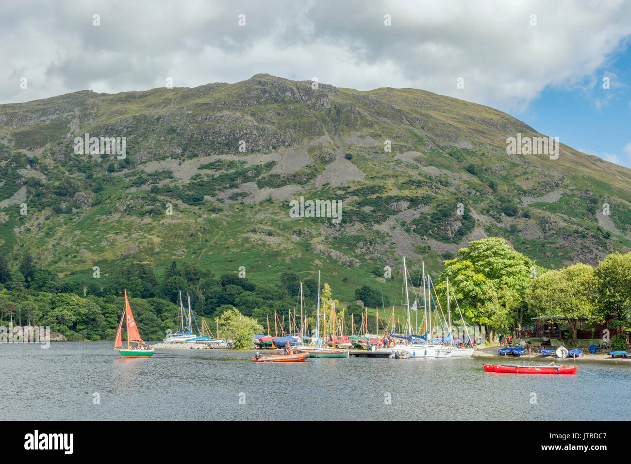 Place Fell and Glenridding Marina on Ullswater, Lake District Stock Photo