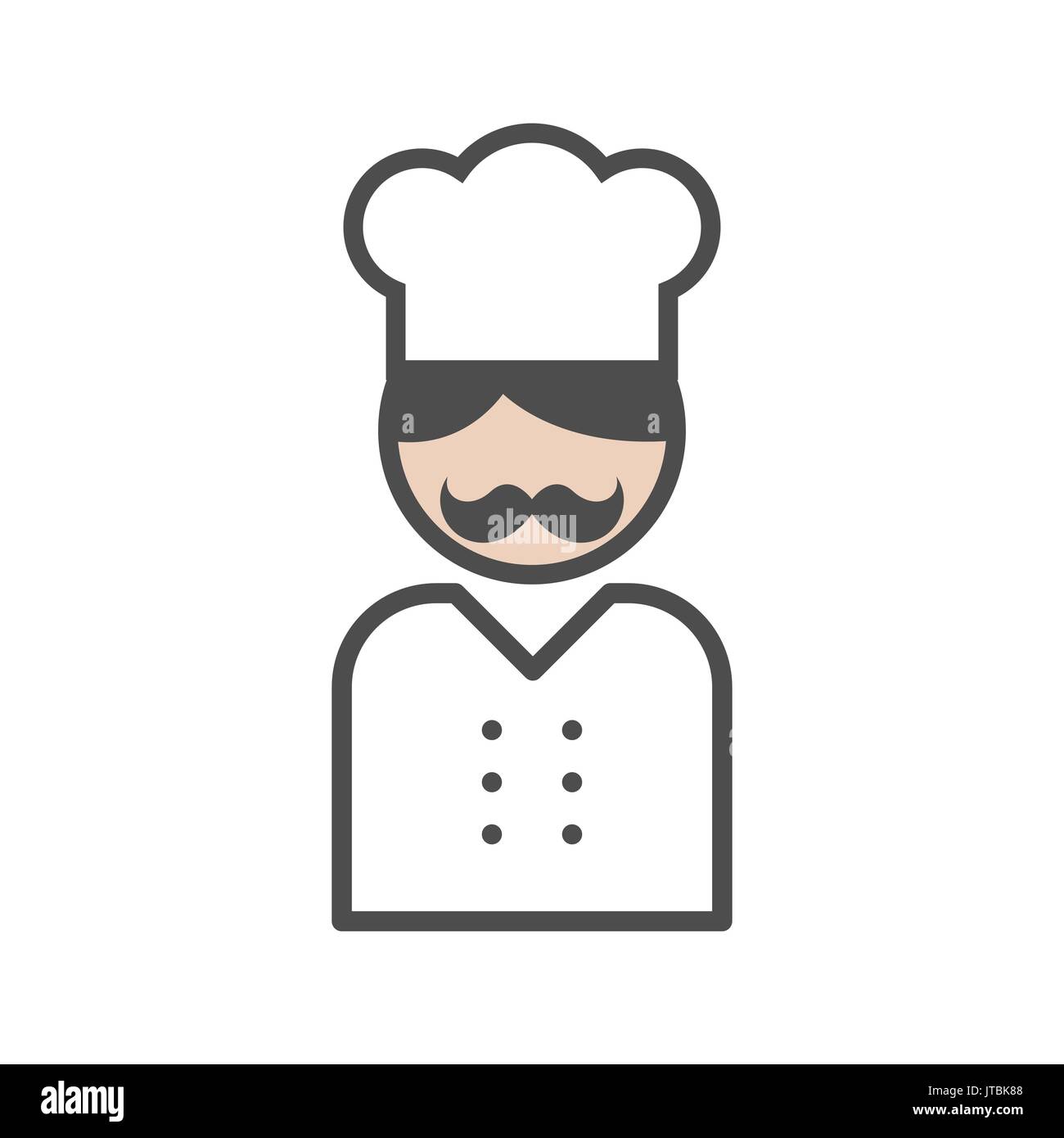 Chef icon with a moustache on white background Stock Vector Image & Art ...