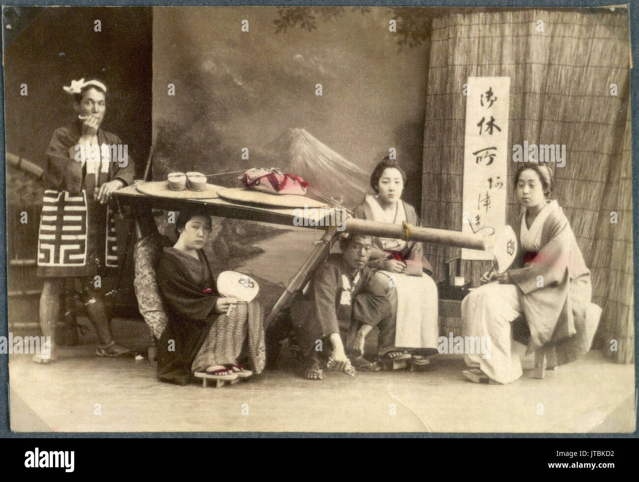 Japanese woman in sedan chair (litter), Japan Stock Photo Alamy