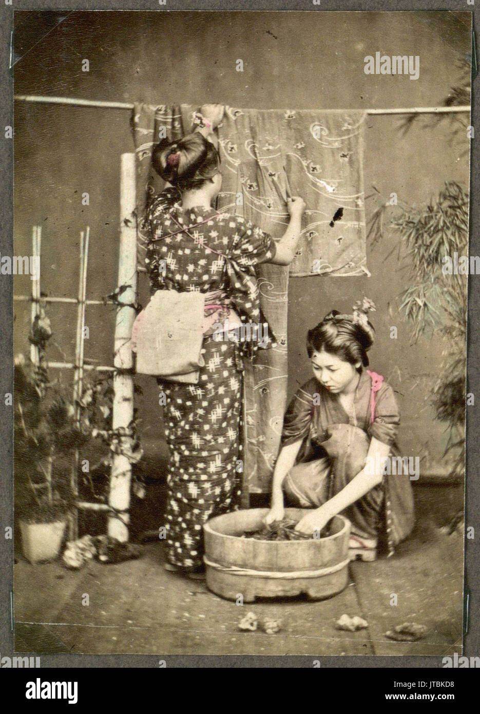 Japanese women wash clothes, Japan Stock Photo Alamy