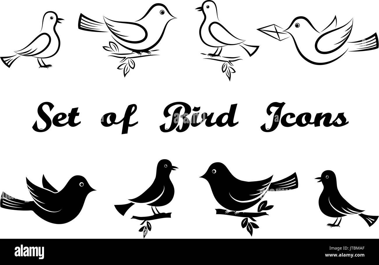 Set of Bird Icons Stock Vector