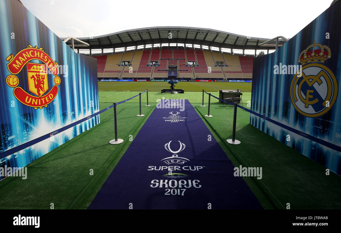 A general view of the Philip II Arena before the UEFA Super Cup Final match  at the Philip II Arena, Skopje, Macedonia Stock Photo - Alamy