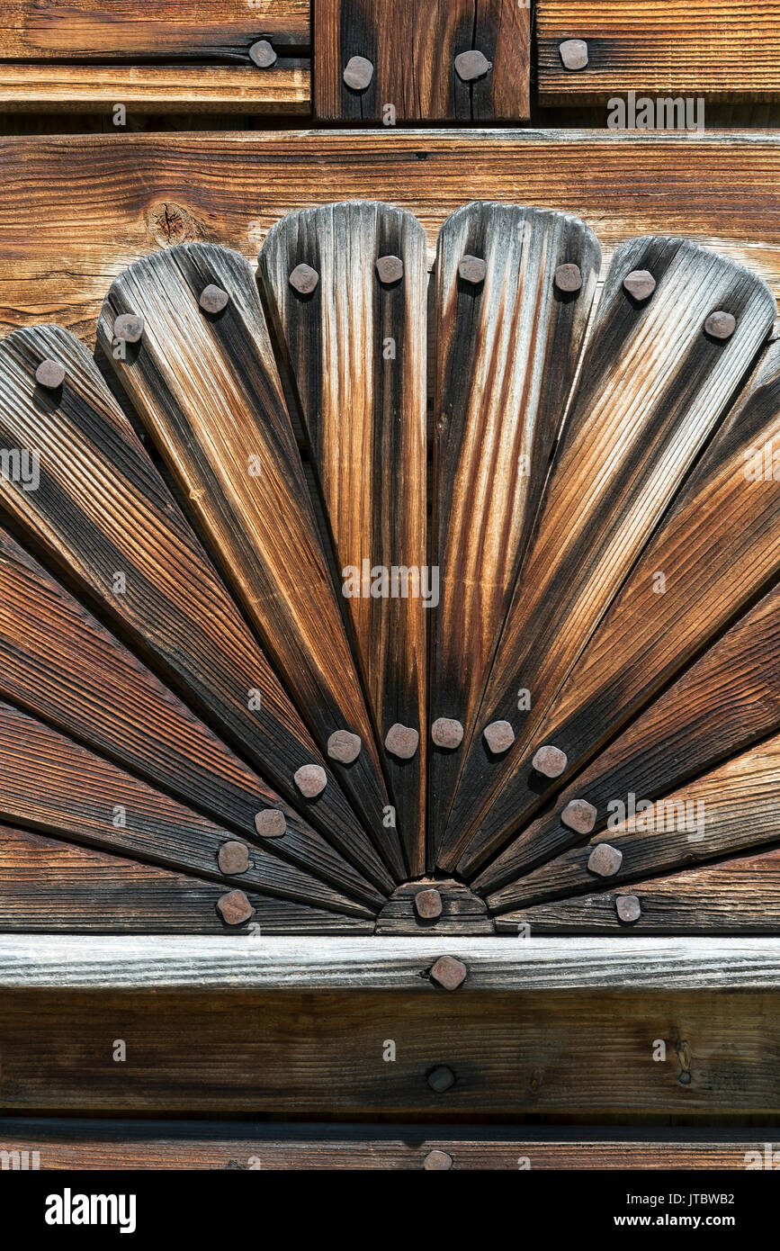 Woodwork in the Astra Museum of Traditional Folk Civilization, Sibiu, Romania Stock Photo