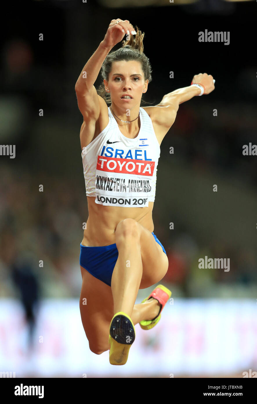 Israel's Hanna Knyazyeva-Minenko in action in the Women's Triple Jump Final  during day four of the 2017 IAAF World Championships at the London Stadium.  PRESS ASSOCIATION Photo. Picture date: Monday August 7,