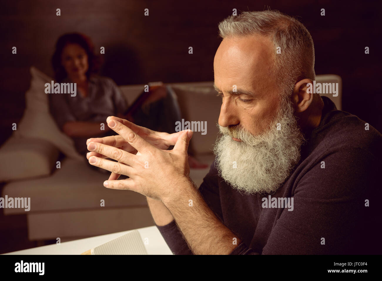 Pensive Mood Old Man High Resolution Stock Photography and Images - Alamy