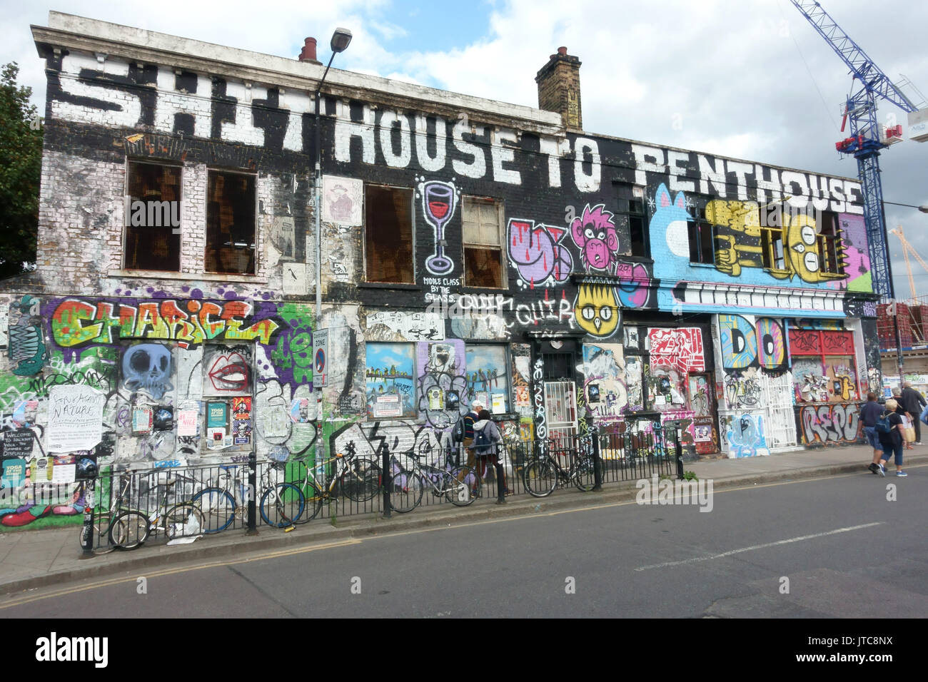 Graffiti on a house in Hackney Wick Stock Photo