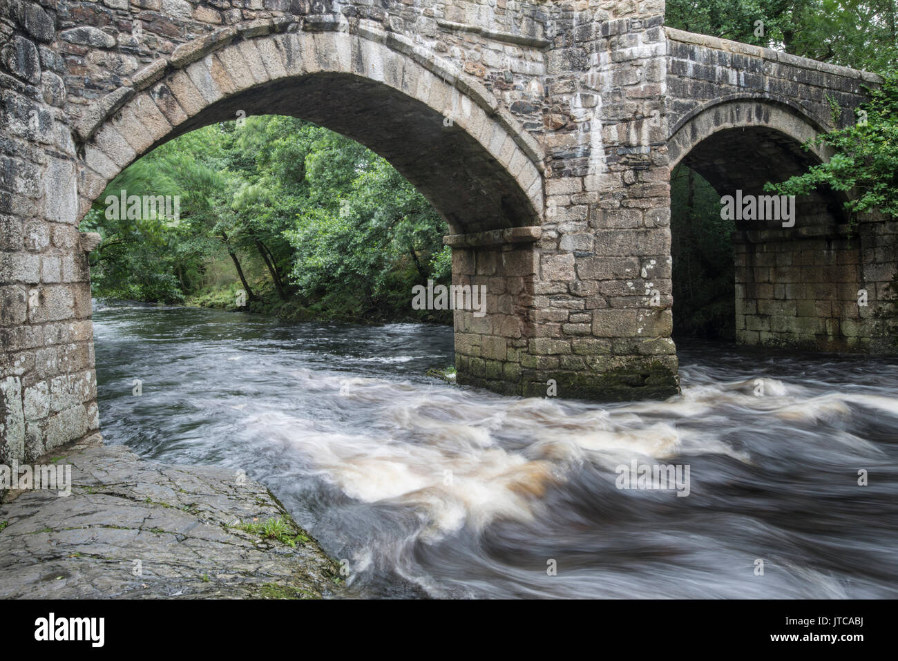 New Bridge, Dartmoor, Devon, UK Stock Photo