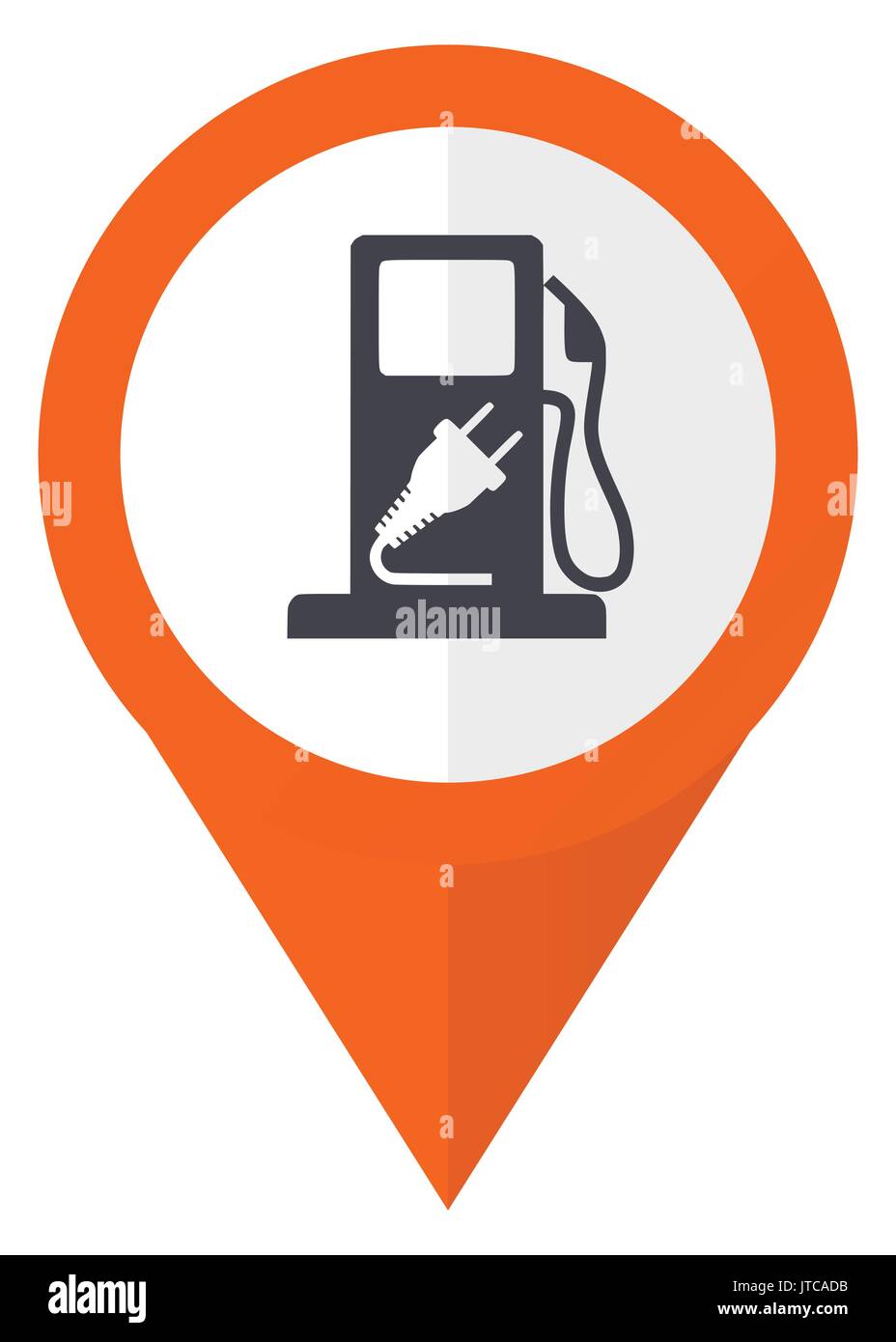 Fuel orange pointer vector icon in eps 10 isolated on white background. Stock Vector