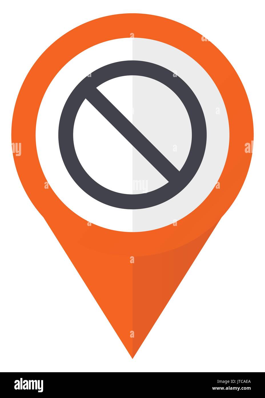Access denied orange pointer vector icon in eps 10 isolated on white background. Stock Vector