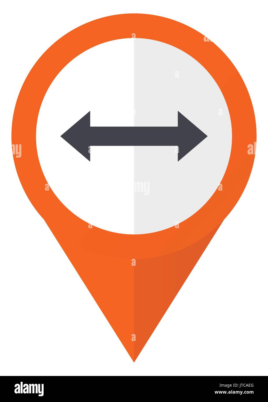 Arrow orange pointer vector icon in eps 10 isolated on white background ...