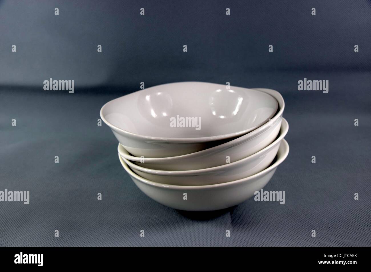 some white ceramic bowls, ceramics,porcelain dish Stock Photo