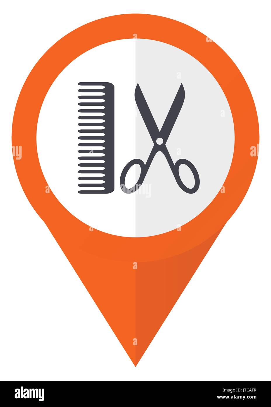 Barber orange pointer vector icon in eps 10 isolated on white background Stock Vector Image