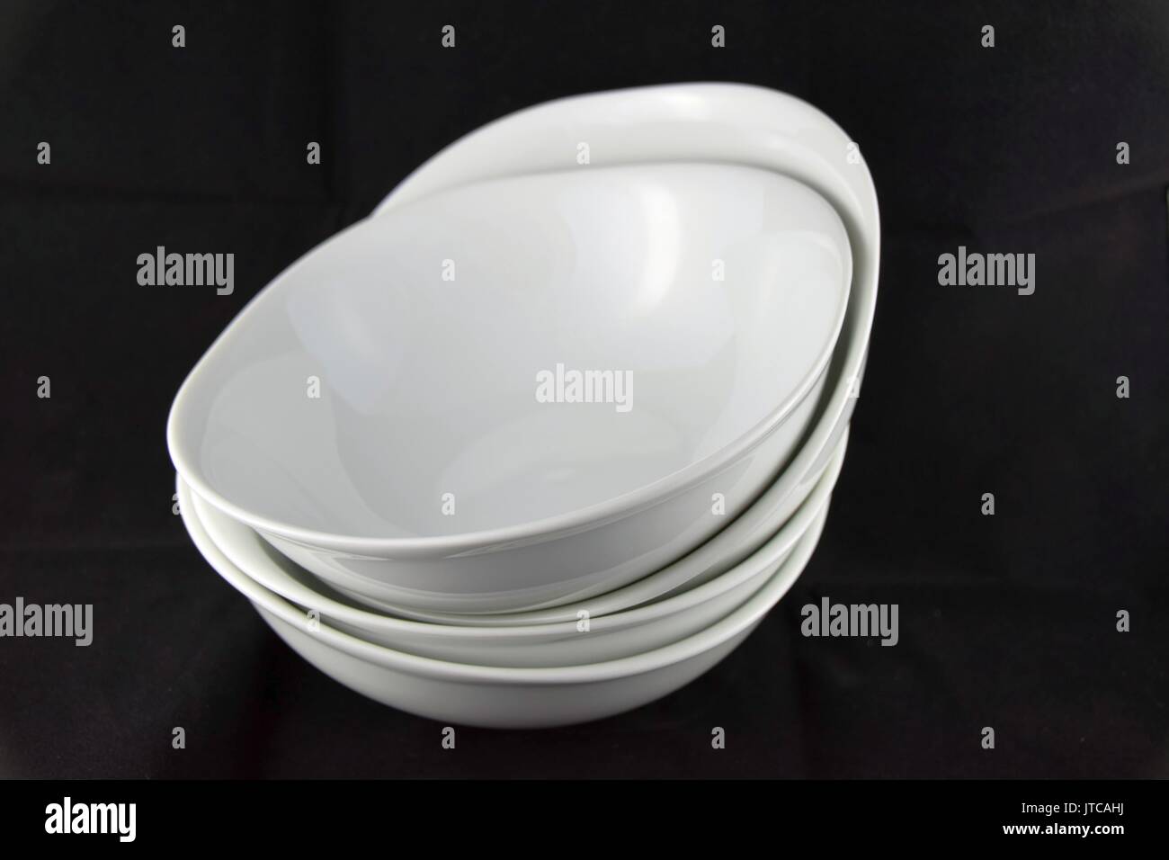 some white ceramic bowls, ceramics,porcelain dish Stock Photo