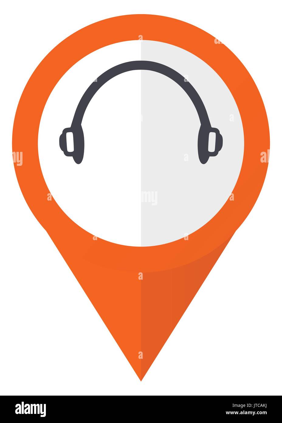Headphones orange pointer vector icon in eps 10 isolated on white ...