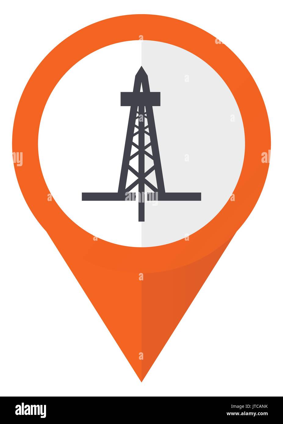 Drilling orange pointer vector icon in eps 10 isolated on white background. Stock Vector