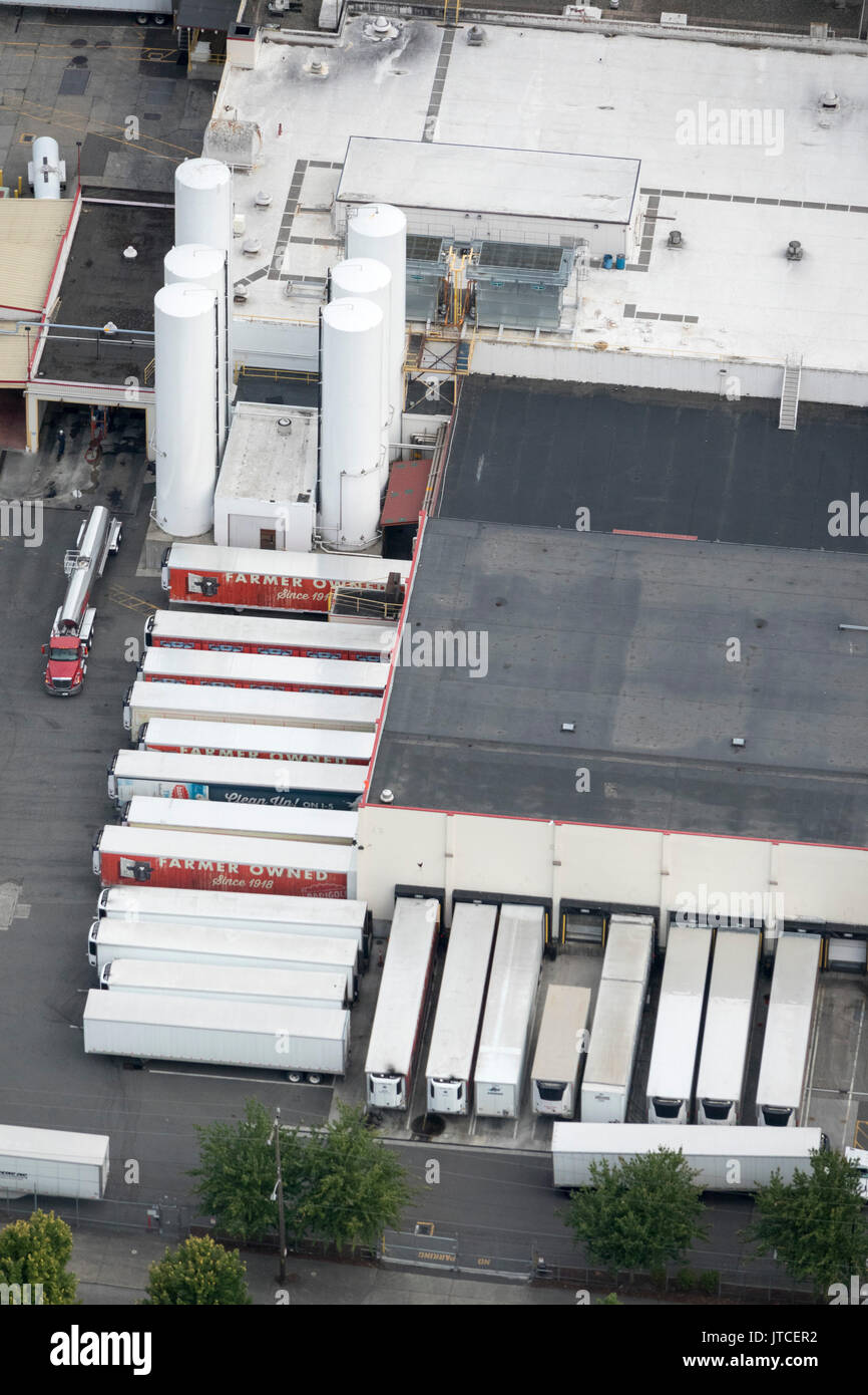 aerial view of Darigold Milk processing products plant, 4058 Rainier Ave S, Seattle, Washington State, USA Stock Photo