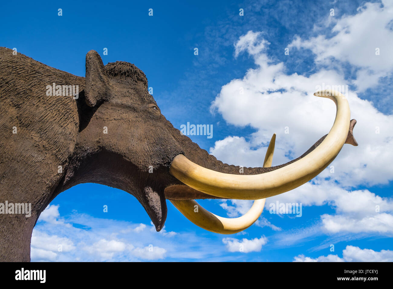 Prehistoric animal display at the Chateau Le Grande-Pressigny, France. Stock Photo