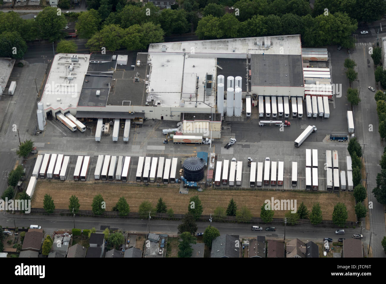 aerial view of Darigold Milk processing products plant, 4058 Rainier Ave S, Seattle, Washington State, USA Stock Photo