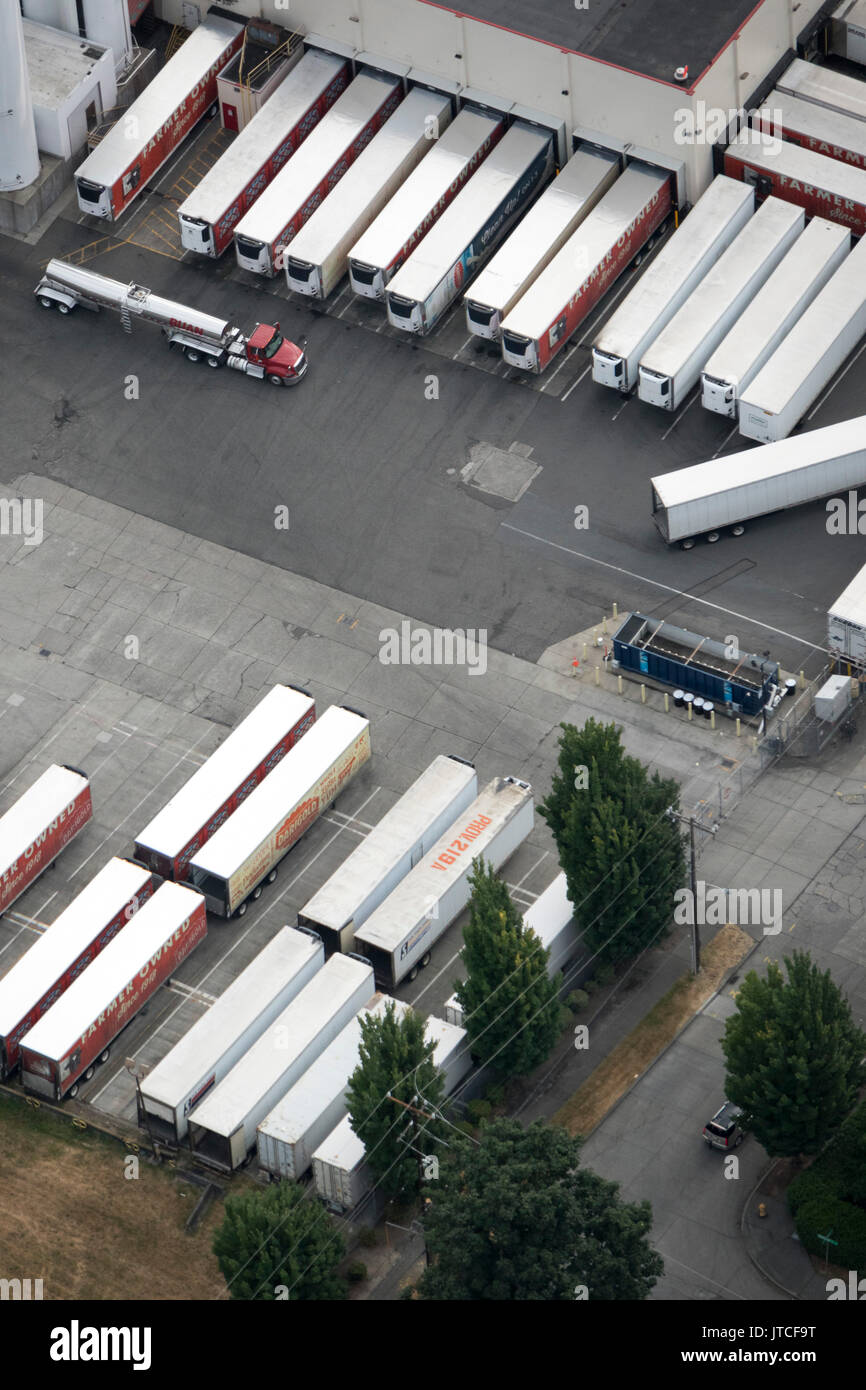 aerial view of Darigold Milk processing products plant, 4058 Rainier Ave S, Seattle, Washington State, USA Stock Photo